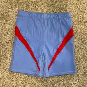 Purple and red Fabletics workout shorts large